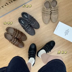 French Retro Forest Style Magic Strap German Training Shoes Women Flat 2025 Autumn Mary Jane Shoes Soft Sole Casual Women's Shoes