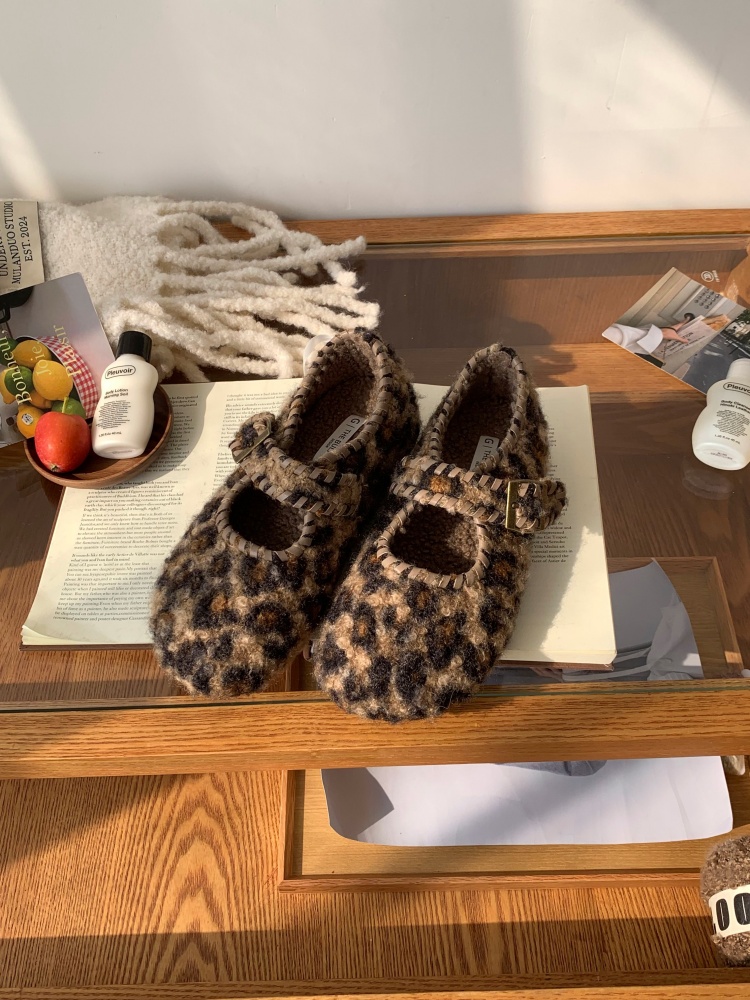 Forest Style Woolen Lined Women's Loafers with Hidden Height Increase - All-Around Autumn Winter Slip-On Mary Jane Shoes - Image 3