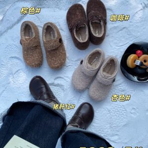 Women's Plush Clog Slippers with Faux Fur Lining, Retro Style, 5cm Hidden Heel