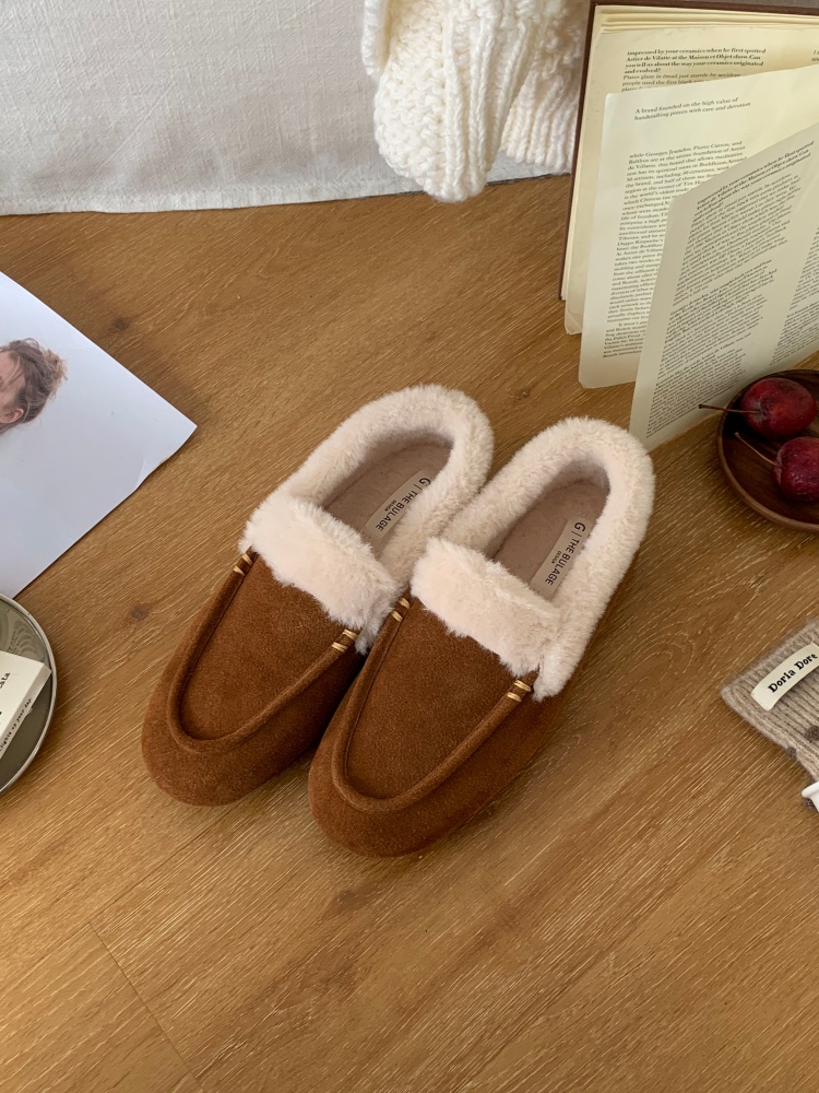 Women's Faux Shearling Lined Leather Clog Boots 2025 Winter Korean Style Round Toe Thick Warm Shoes - Image 2