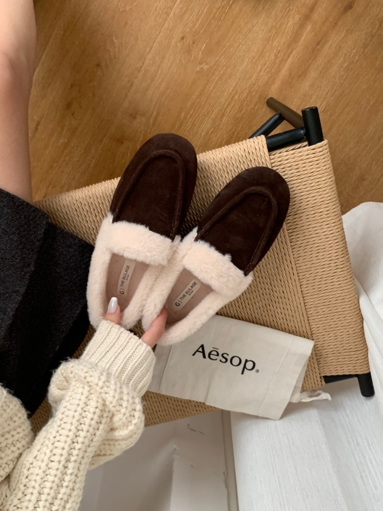 Women's Faux Shearling Lined Leather Clog Boots 2025 Winter Korean Style Round Toe Thick Warm Shoes - Image 4