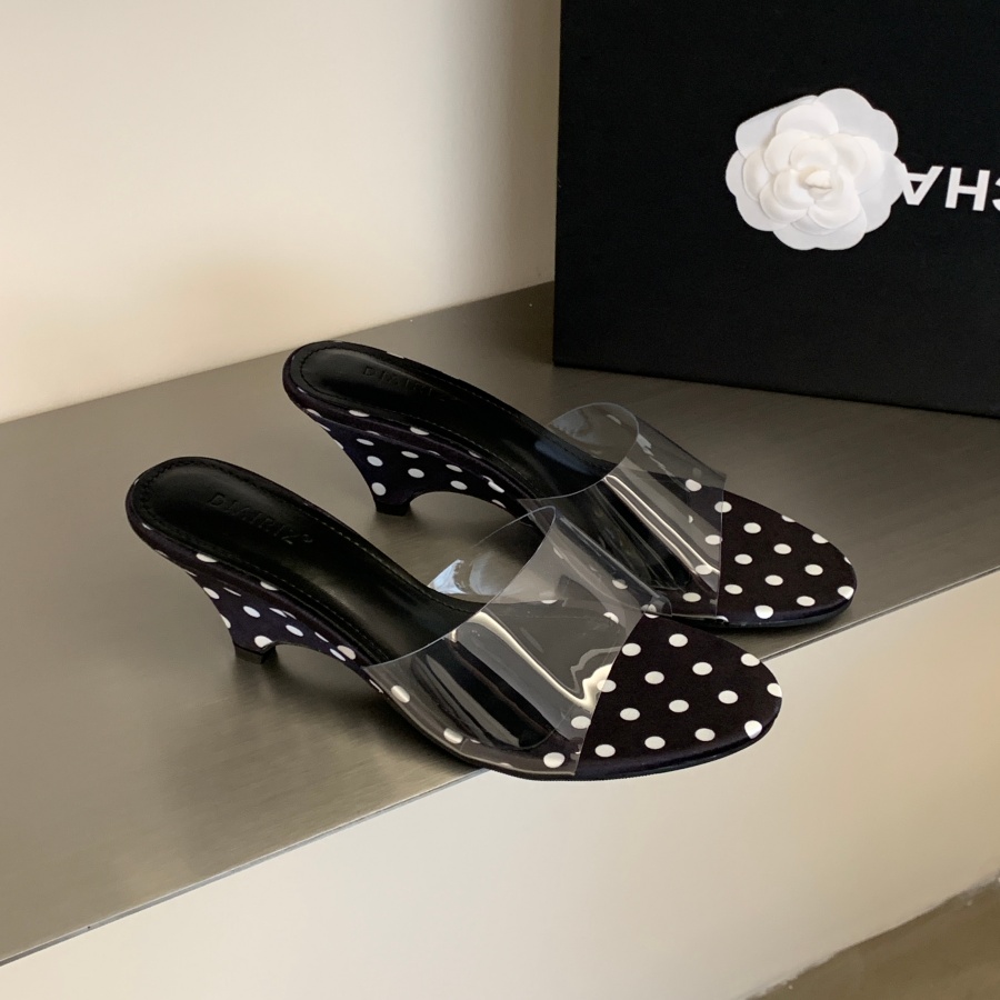 DIAIRIZ Women's Polka Dot Wedge Slippers 2026 Summer New High-End Casual Sandals - Image 2