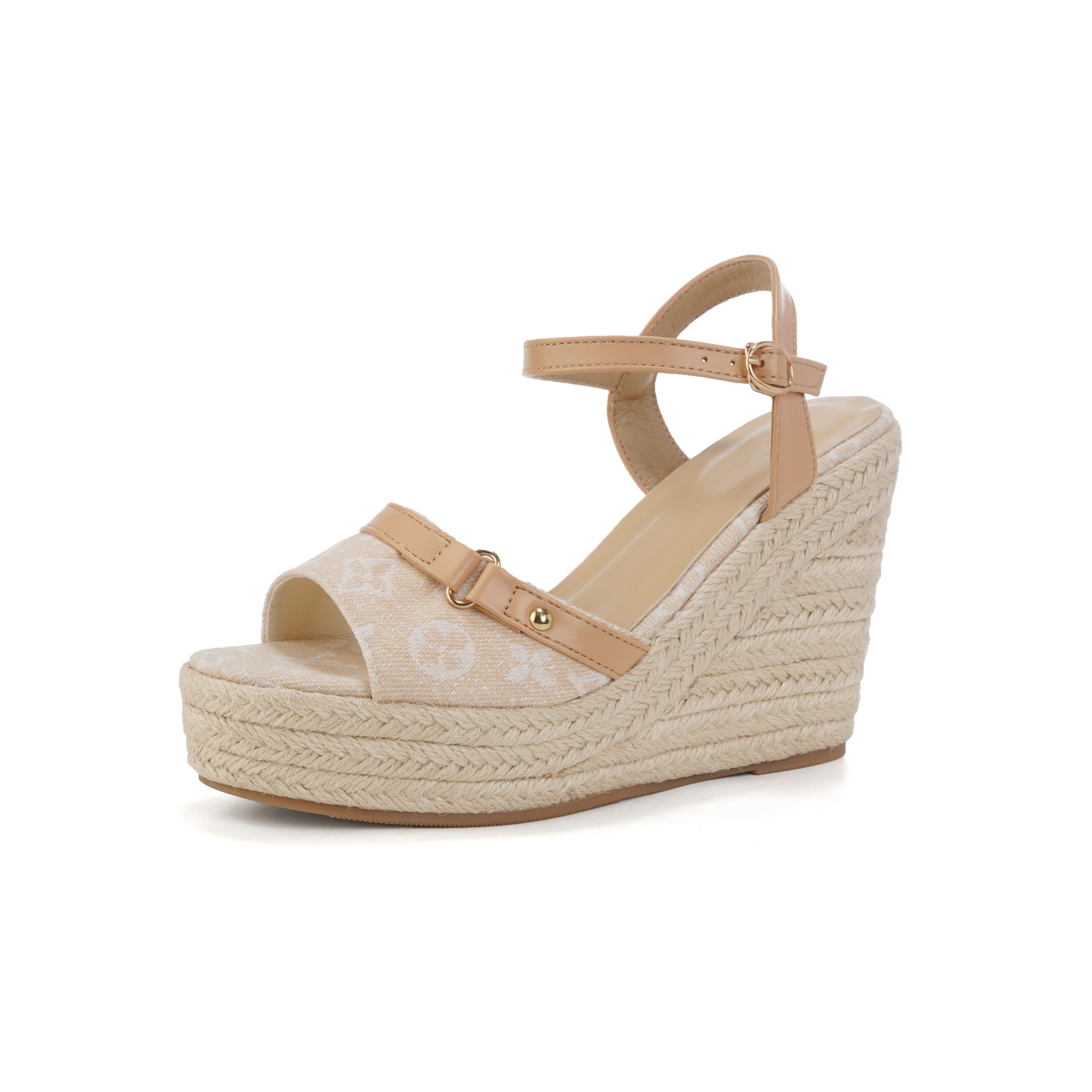 2026 Summer New Wedge 10cm Sandals for Women Petite Fashion Outdoor Thick Sole Woven One-Strap High Heels - Image 5