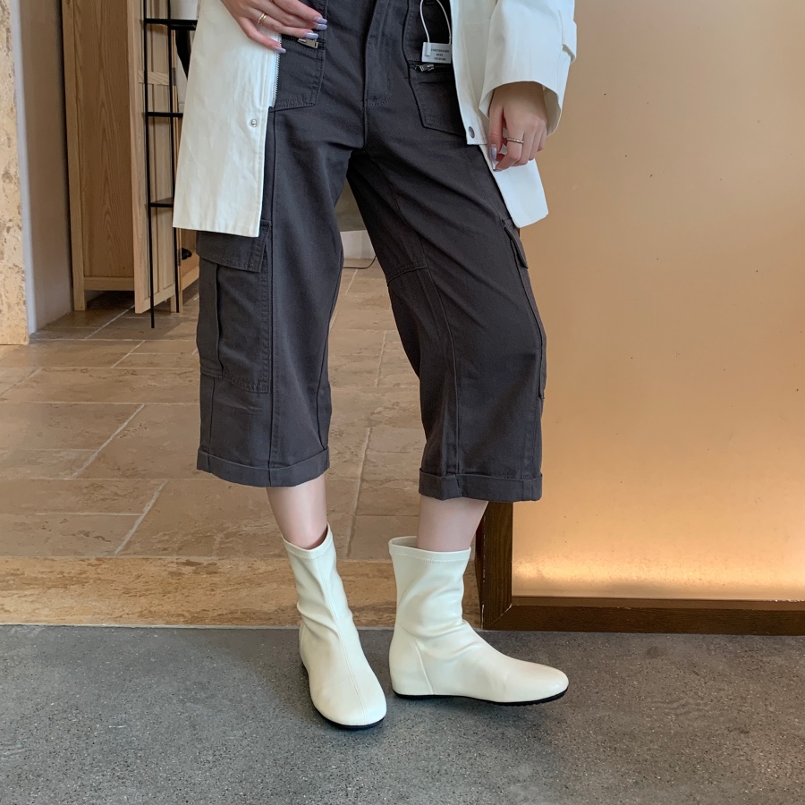 Korean Style Round Toe Stretch Boots Women Winter Inner Height Increase Short Boots Fashion Boots - Image 5