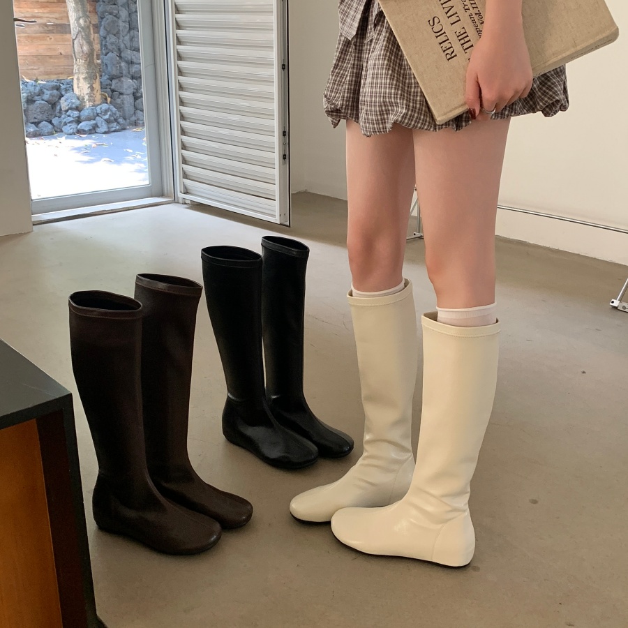 Korean Style Round Toe Stretch Boots Women Winter Inner Height Increase Short Boots Fashion Boots - Image 2