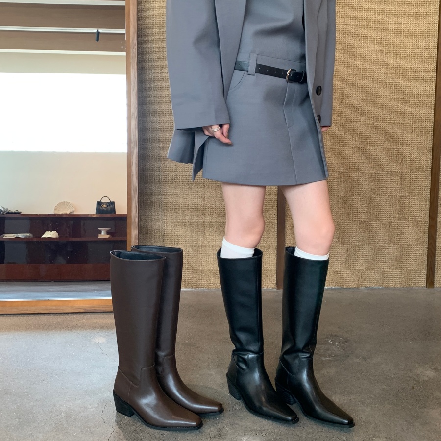 DIAIRIZ Women's Pointed Toe High Heel Riding Boots - Chunky Heel, Slim Fit, Trendy Fall 2026 - Image 4