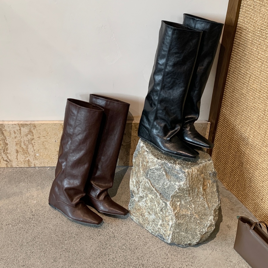 2026 Autumn Winter Retro Square Toe Riding Boots Women Mid Calf Slimming Versatile Stacked Boots Fashion Boots - Image 2